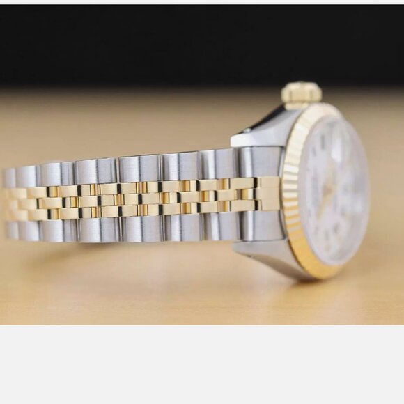 Rolex Ladies Factory Diamond Gold Two Tone 18k Gold Watch